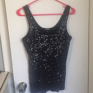 EXPRESS - Black Sequin Tank Top